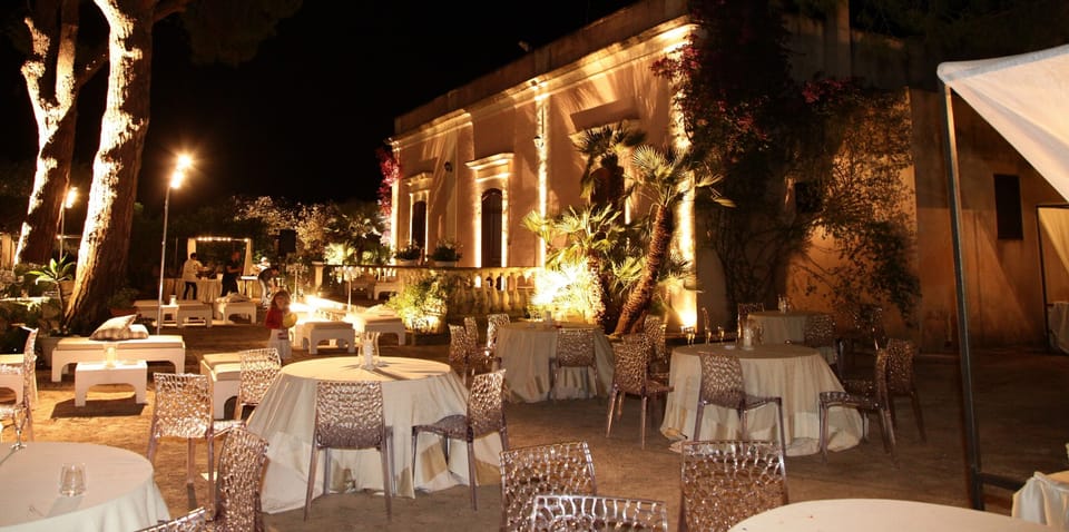 Outdoor banquet area