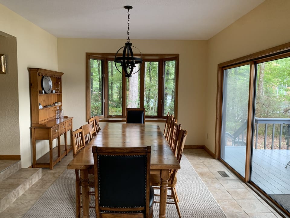 Large dining table with seating for 10