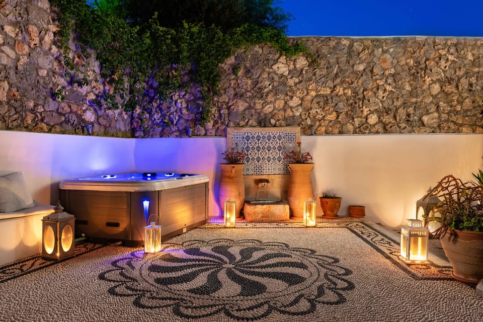 Relax in the private hot tub