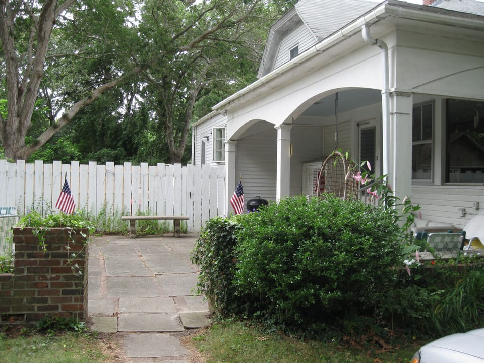 The back entrance to the house (with main patio)