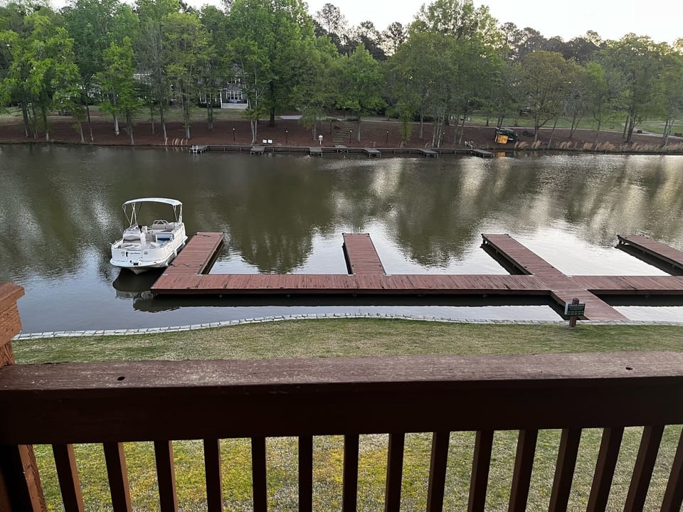 Main level deck view of our boat slip