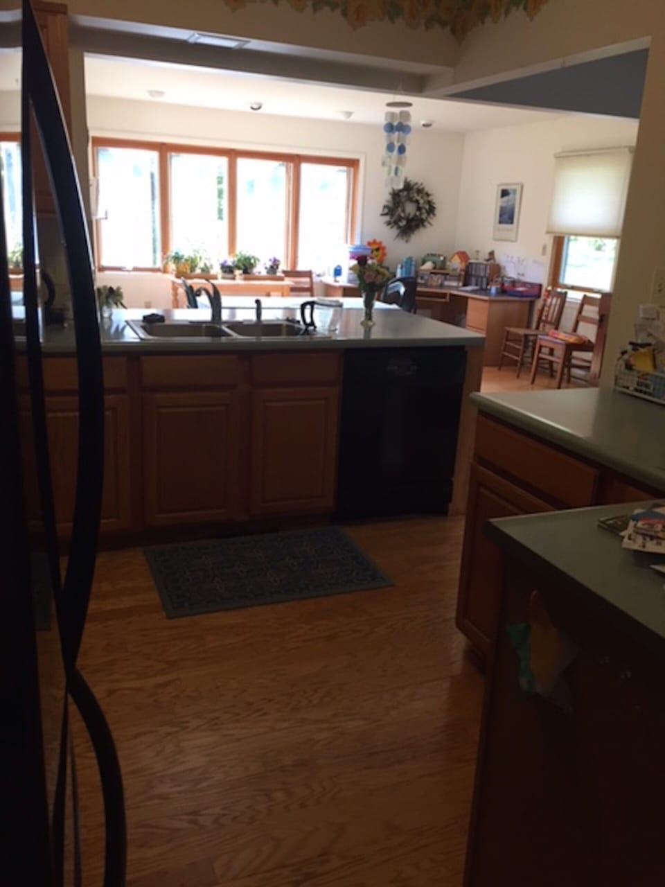 Kitchen with view into great room