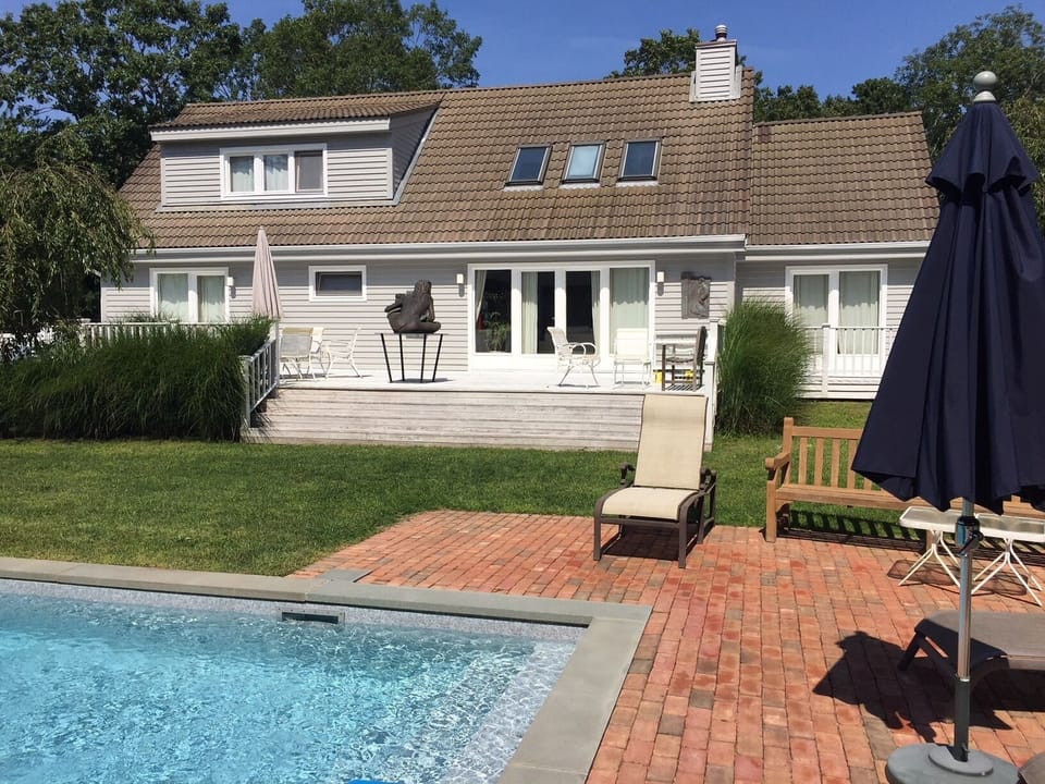 View of patio from the pool.
