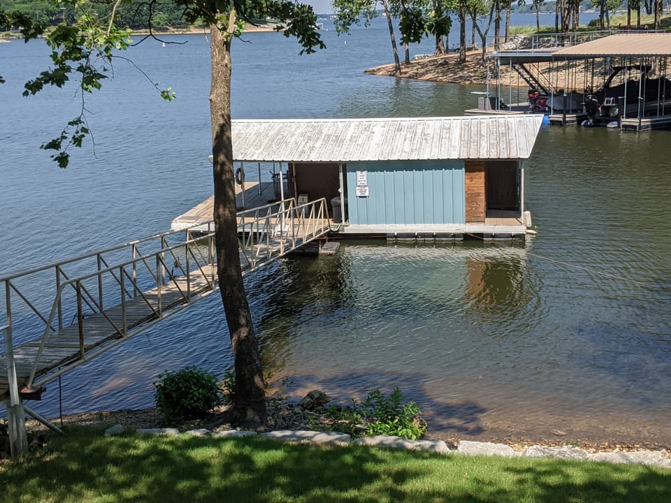 Great dock for fishing and tying up your boat.