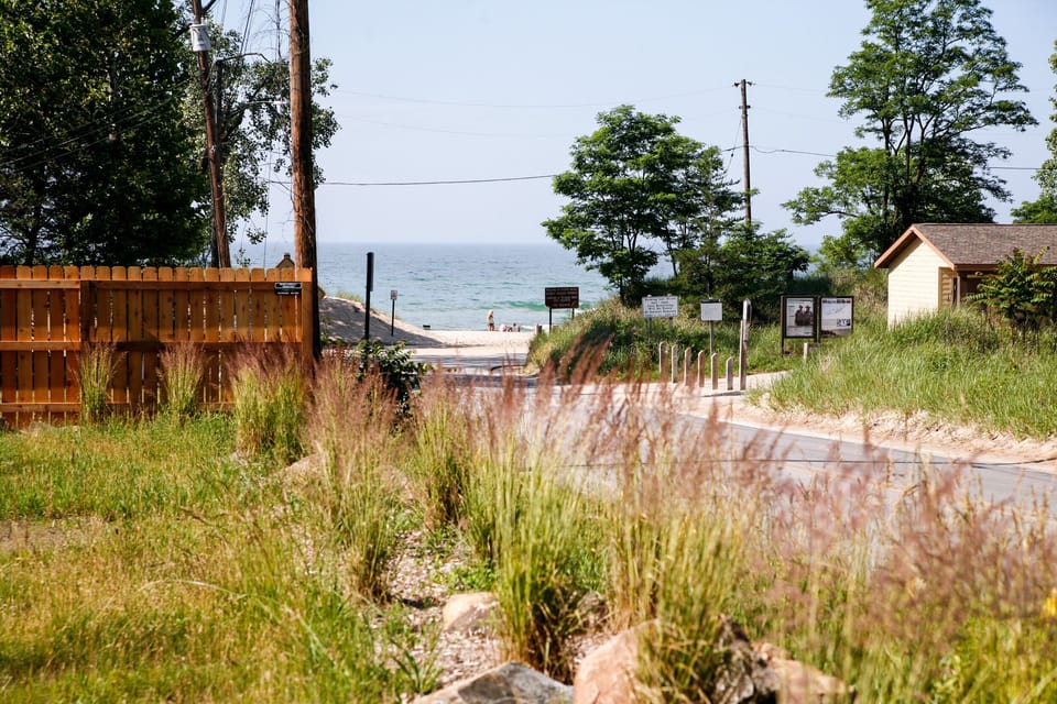 Path to the beach..less than 300 ft away! (photo taken from driveway)