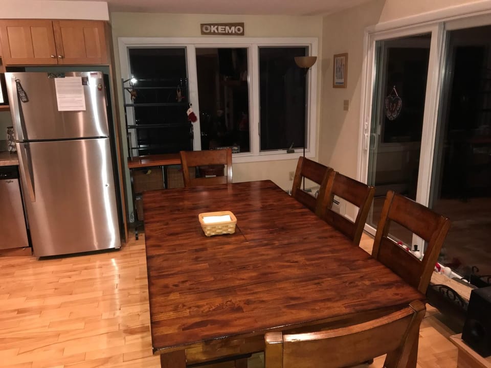 View of dining area.  Seats 8 comfortably!