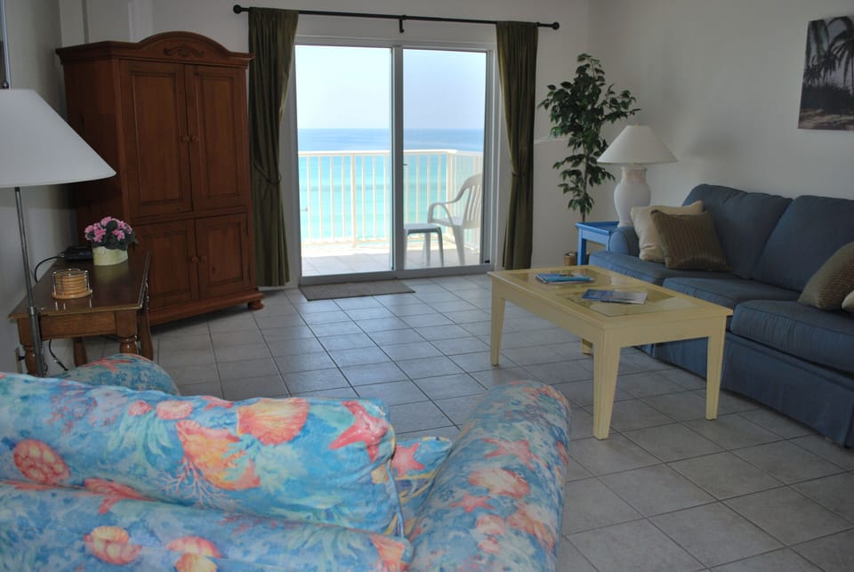 Living room looking out to your private oceanfront balcony