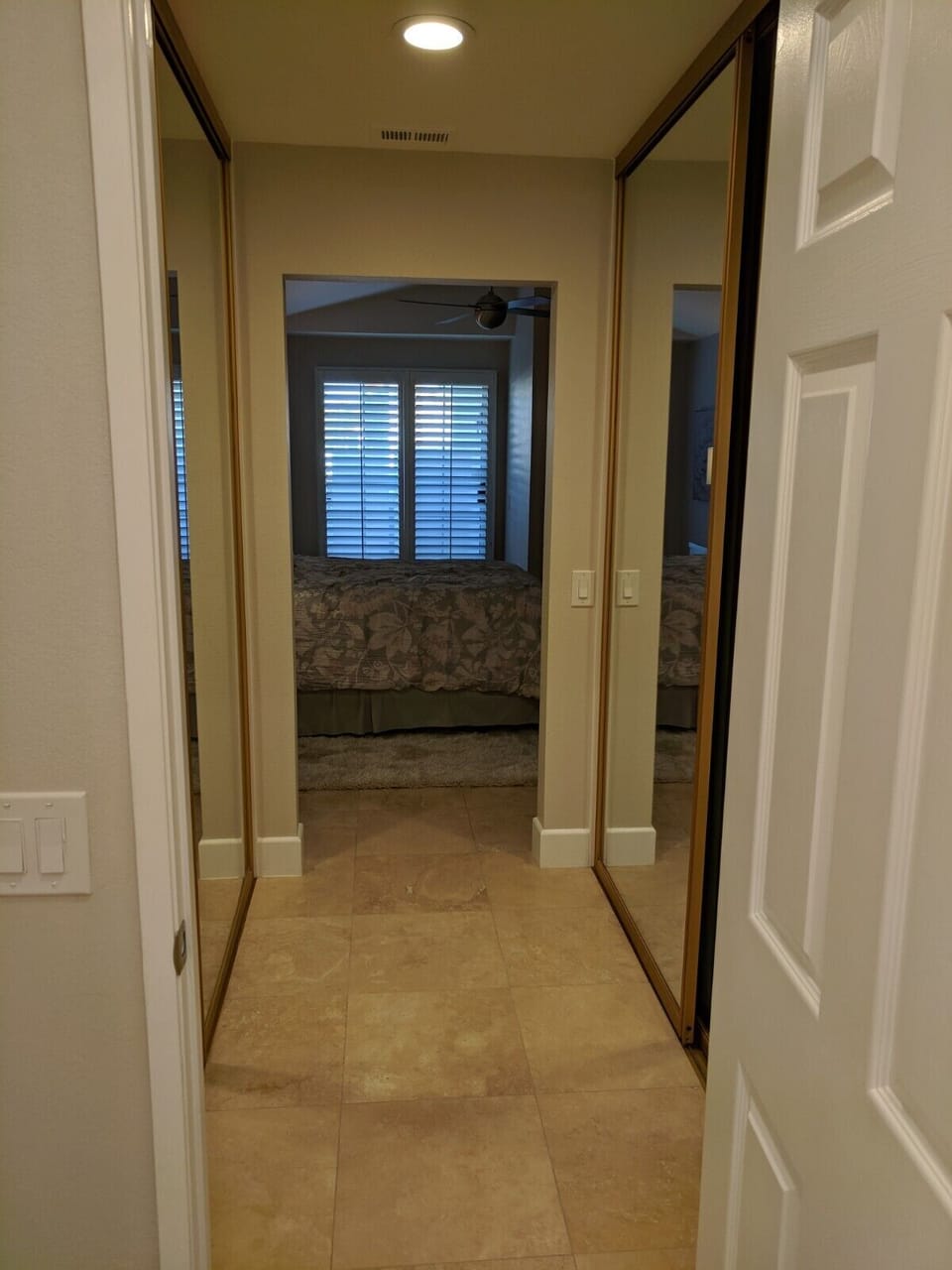 Two large double mirror closets
