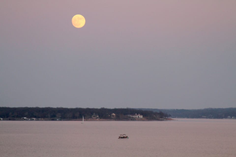 Full moon over Sunrise Cottage