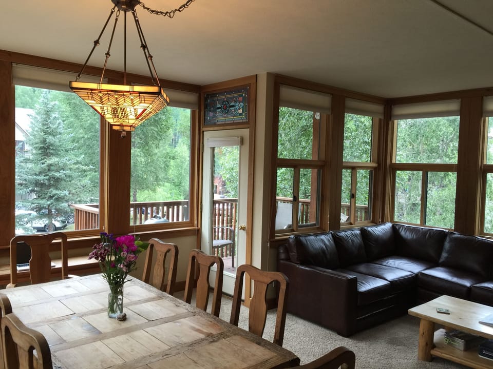 Dining Room, Living Room and Deck
