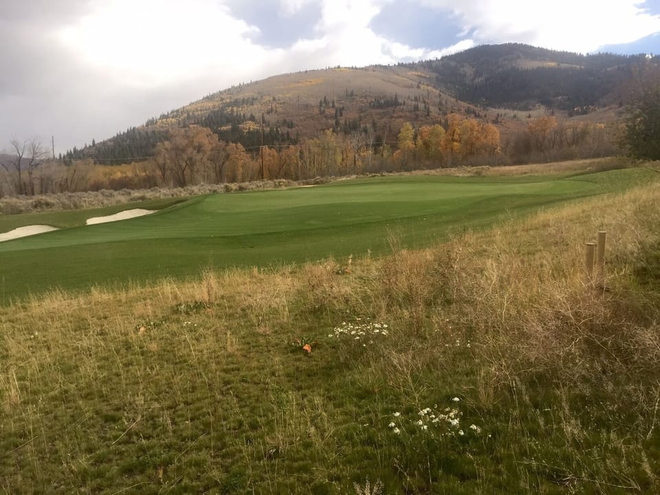 View of the new 13th hole, Canyons Golf Course from the patio