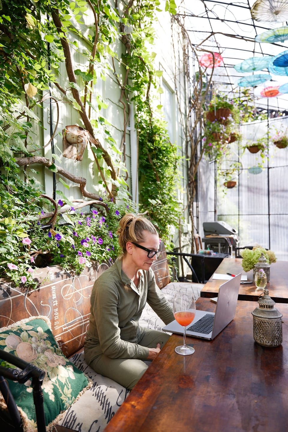 outdoor space located in the back of the building. Available to all guests!
