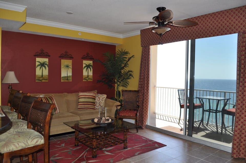 Living Room opens to ocean front view