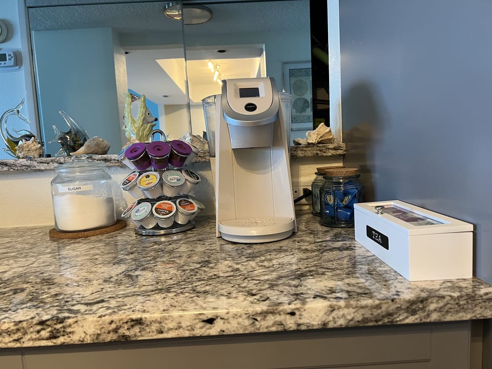 Coffee Bar!  Full size coffee pot also available.