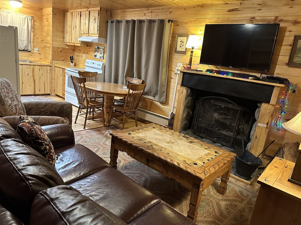 New sleeper/leather couch and Lazy Boy recliner. Electric Fireplace/Heater
