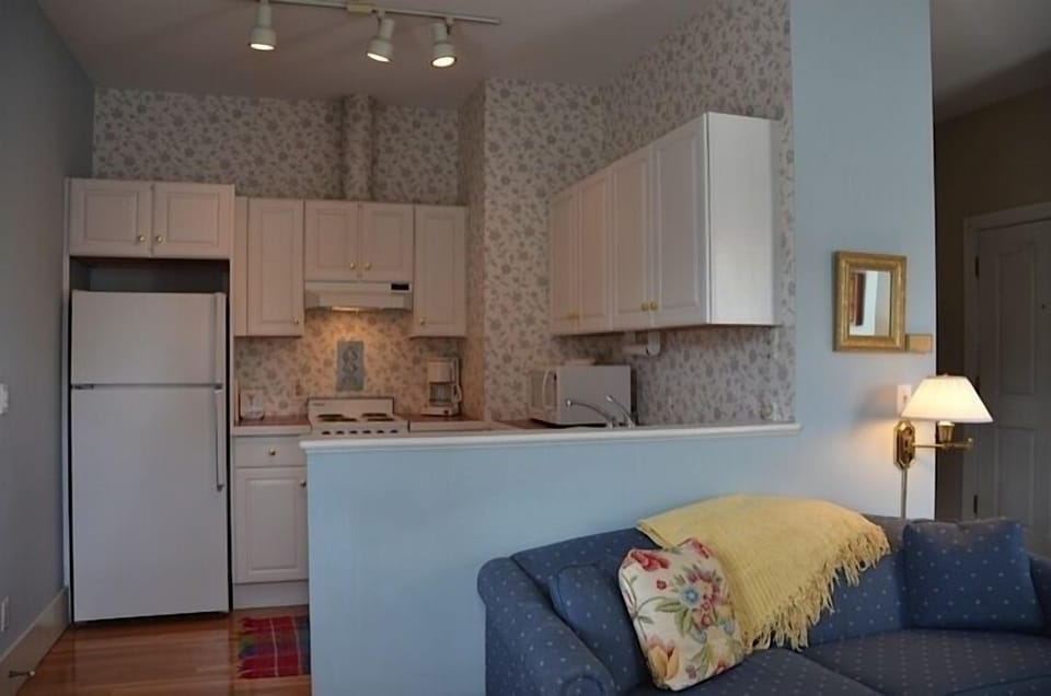 View into kitchen from living room