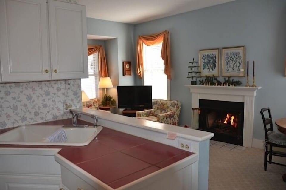 View from kitchen into living room