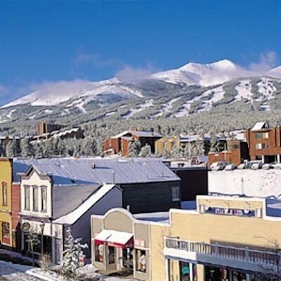 winter view of mountain ski slopes