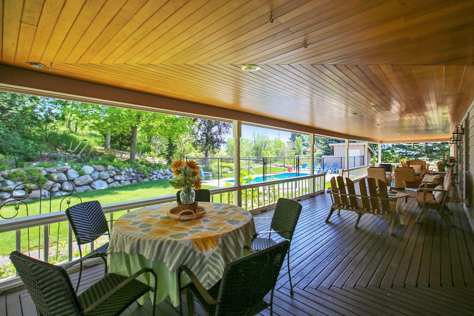 Lots of great sitting areas on the porch to enjoy