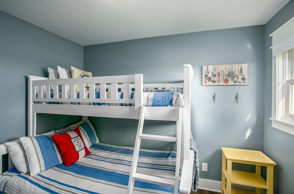 Kids games/books in under bed storage.
