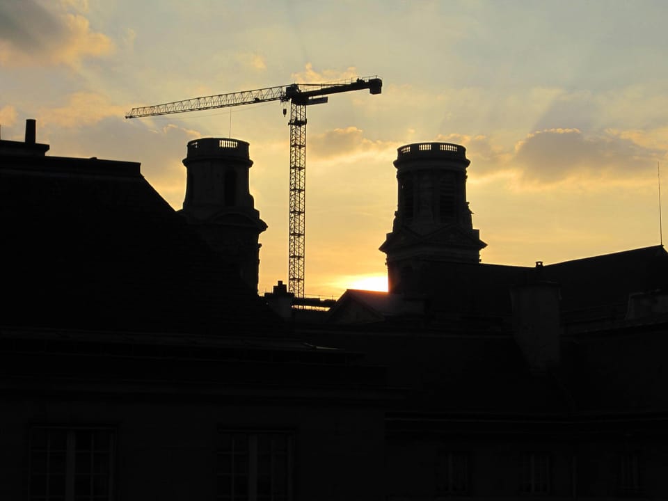 Front View at Sunset - The Building Has a Full West Exposure