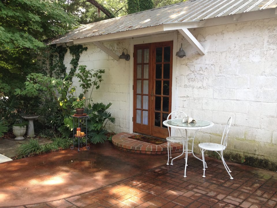 Entrance to guest apartment from rear courtyard.  