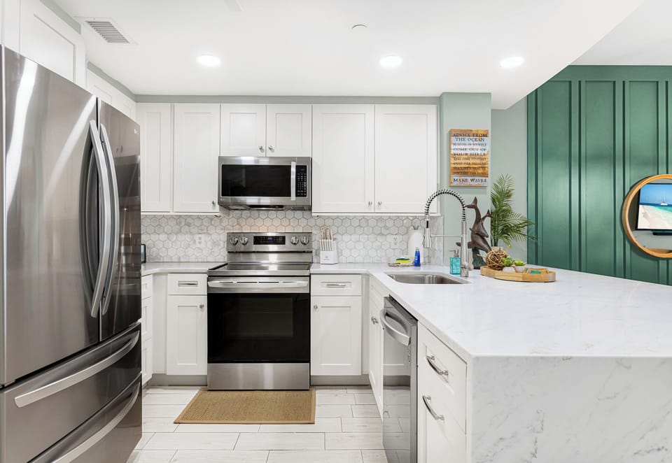 Kitchen is fully stocked with all the things to make it like feel like home.