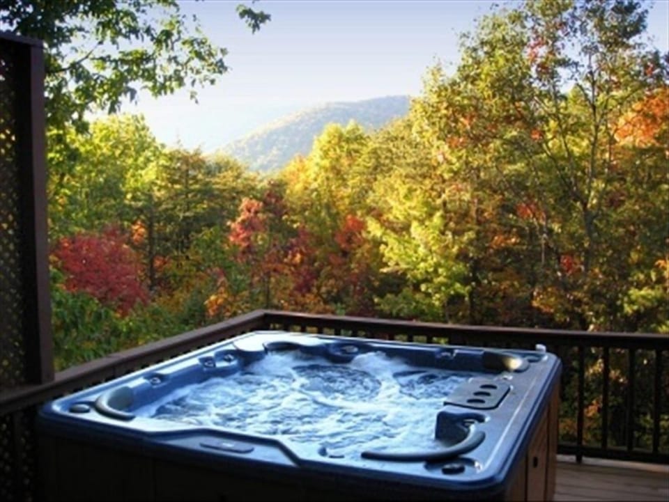 Hot tub with a beautiful view
