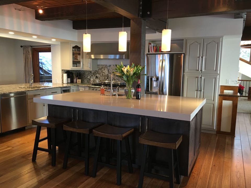 Newly renovated kitchen with all new stainless steel appliances.