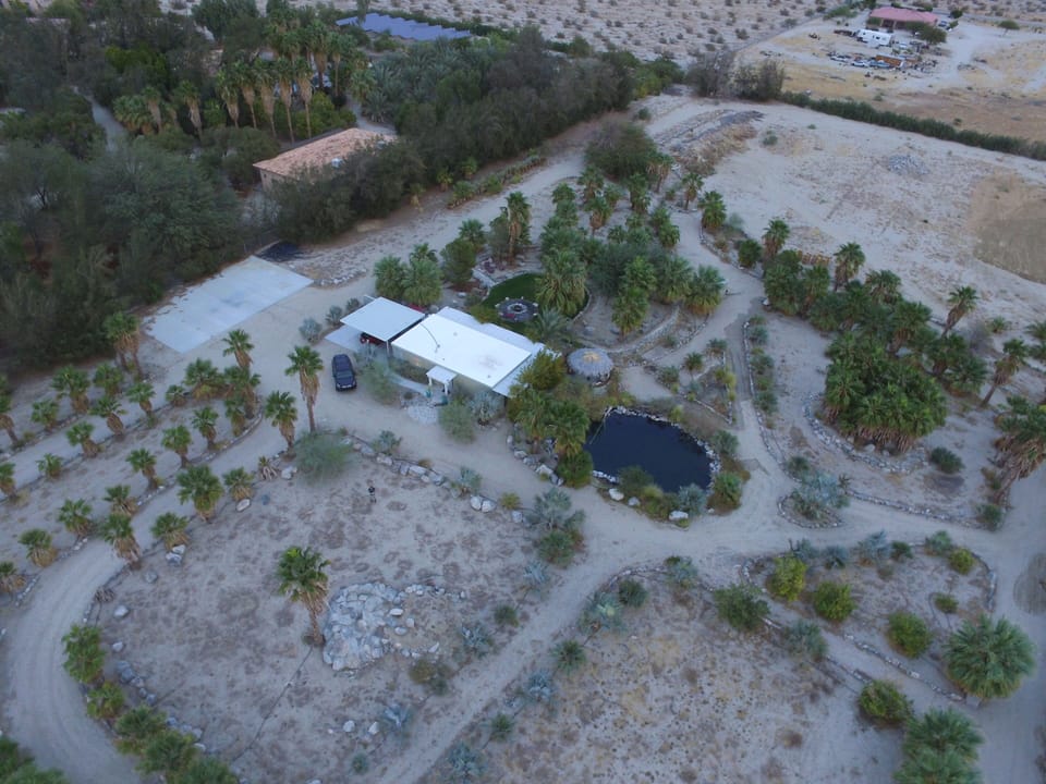 High above the Casita.. Tucked privately in a palm grove next to a pond! 