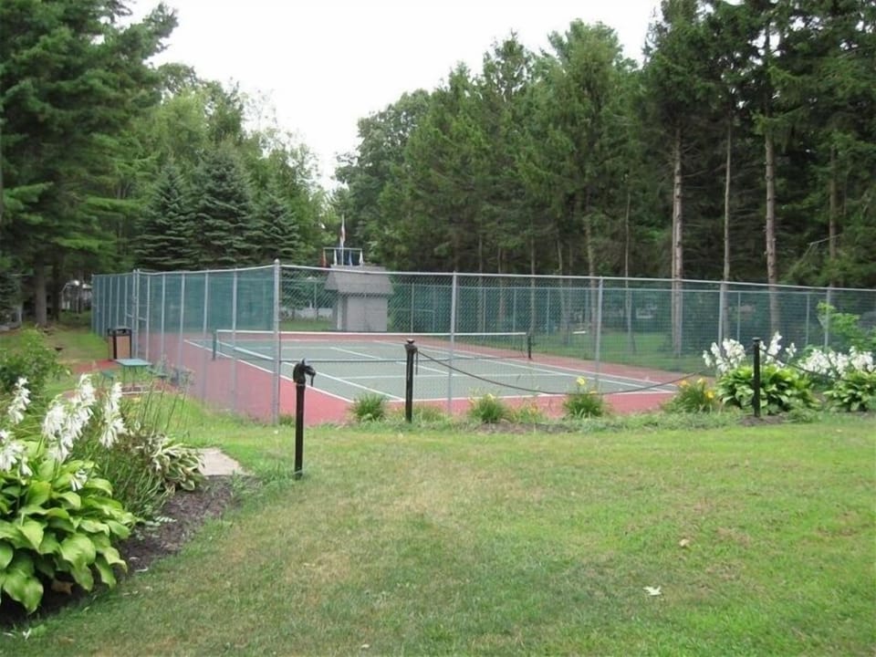 Private pickle ball and or tennis court.