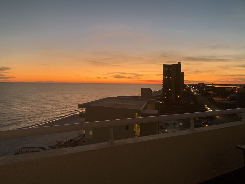 Sunset view from balcony/deck area