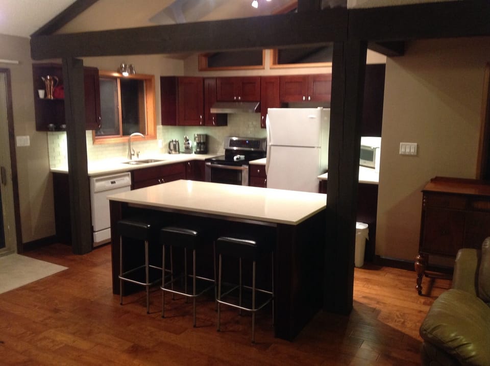Evening kitchen with island seating
