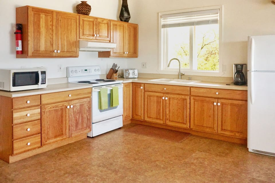 Even the chef gets to enjoy the ocean views in this open kitchen.