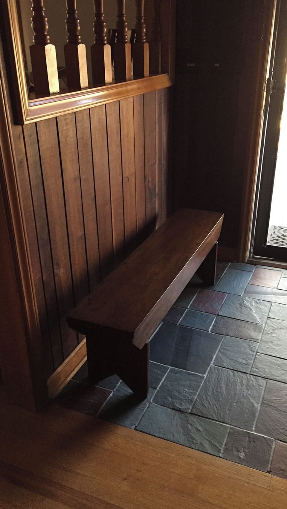 Bench by front door