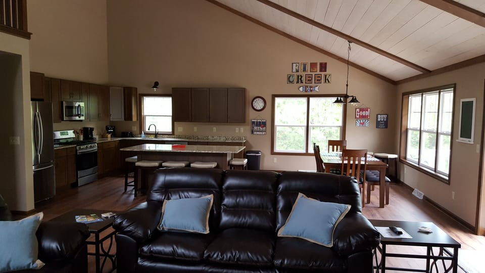 Living room looking at Kitchen/Dining