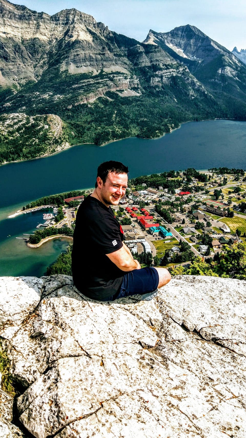 The Village of Waterton from the top of Bear's Hump