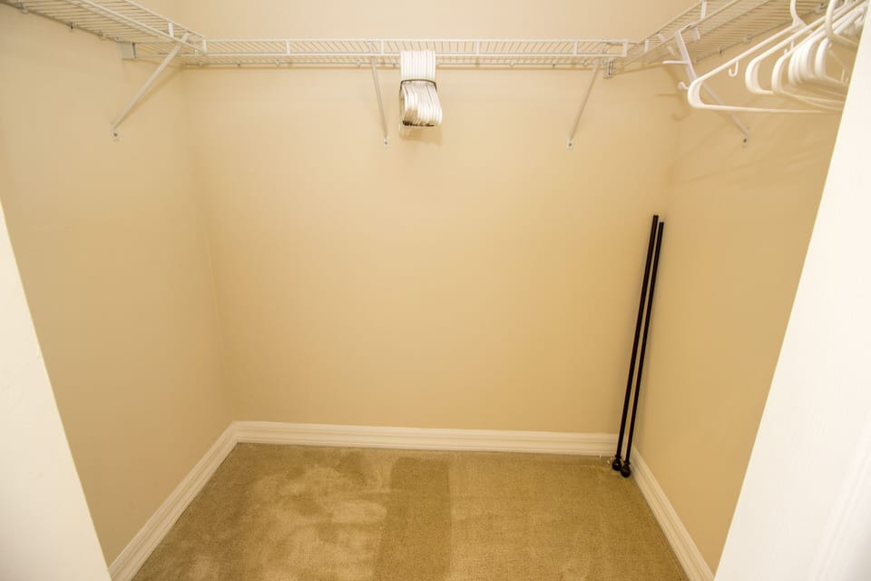 Two spacious walk-in closets in the master bedroom