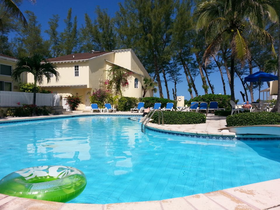 The view to unit #1 Sunrise Beach Club. The beach is just steps away from patio
