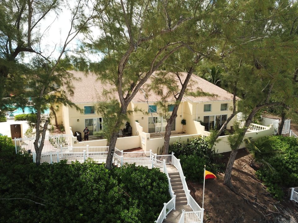 our condo is the one on the left, with stairs straight down to the beach