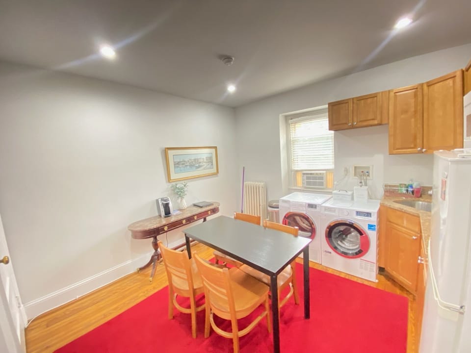 Washer and dryer in kitchen area 