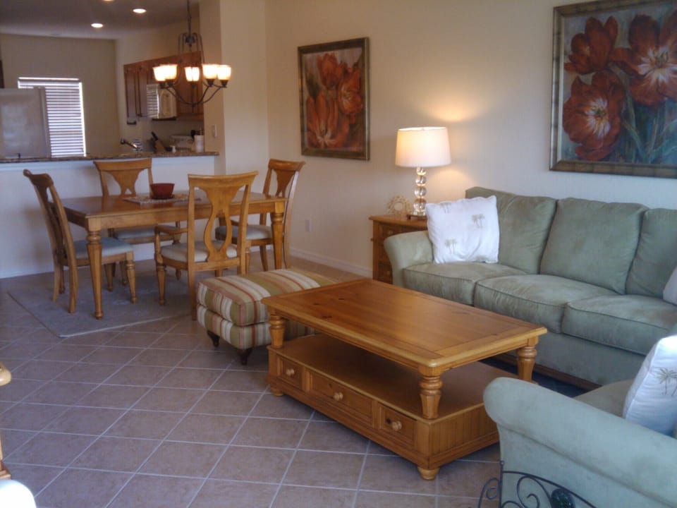 The living and dining area.