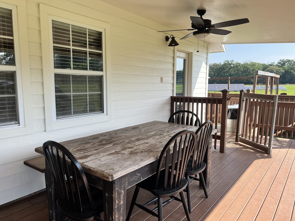 Side porch - extended to enjoy awesome outside dining