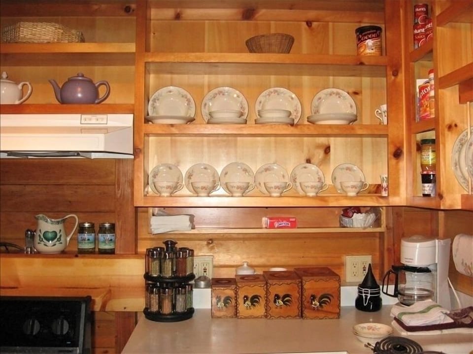 Cottage eggshell dishes for Your use. with full kitchen,and everything You need.
