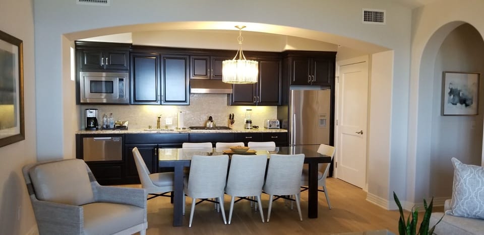 Gourmet kitchen and dining seating for 8