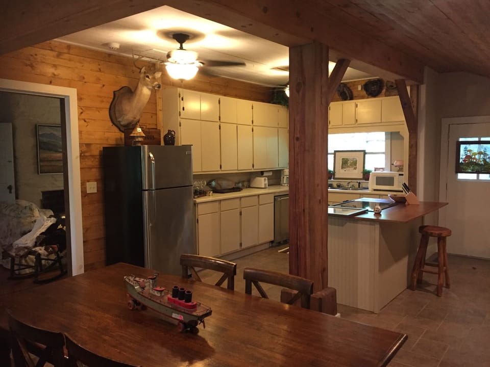 Kitchen and separate dining area.