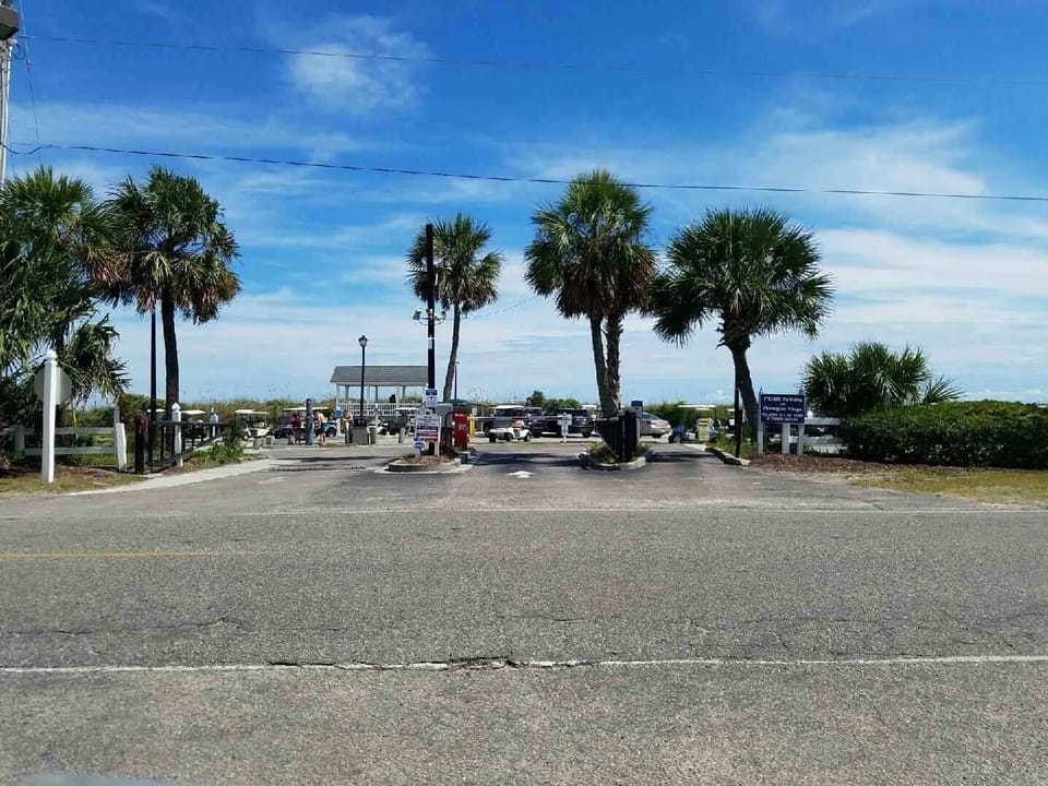 Private parking at the beach. Restroom and outside shower