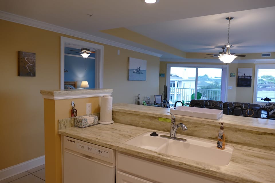 View from Kitchen to Dinning and Living Room area