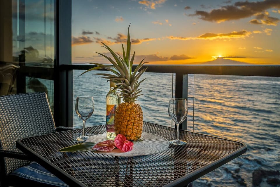 Cocktails at sunset from your lanai!