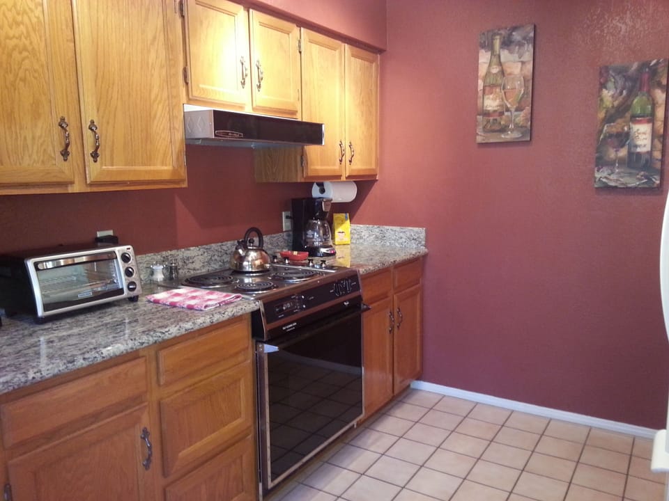 Kitchen  - electric range, countertop toaster oven